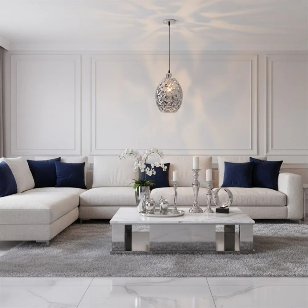 Lampada Pensile Di Vetro Di Cromo APP564-1CP