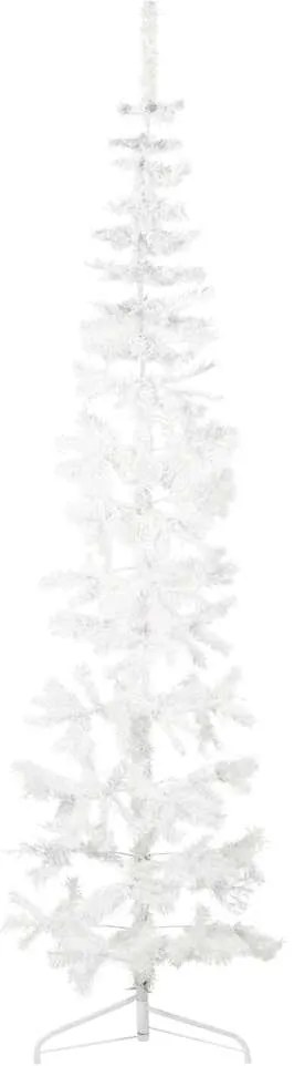 Albero Natale Artificiale Sottile A Metà Supporto Bianco 240 Cm /