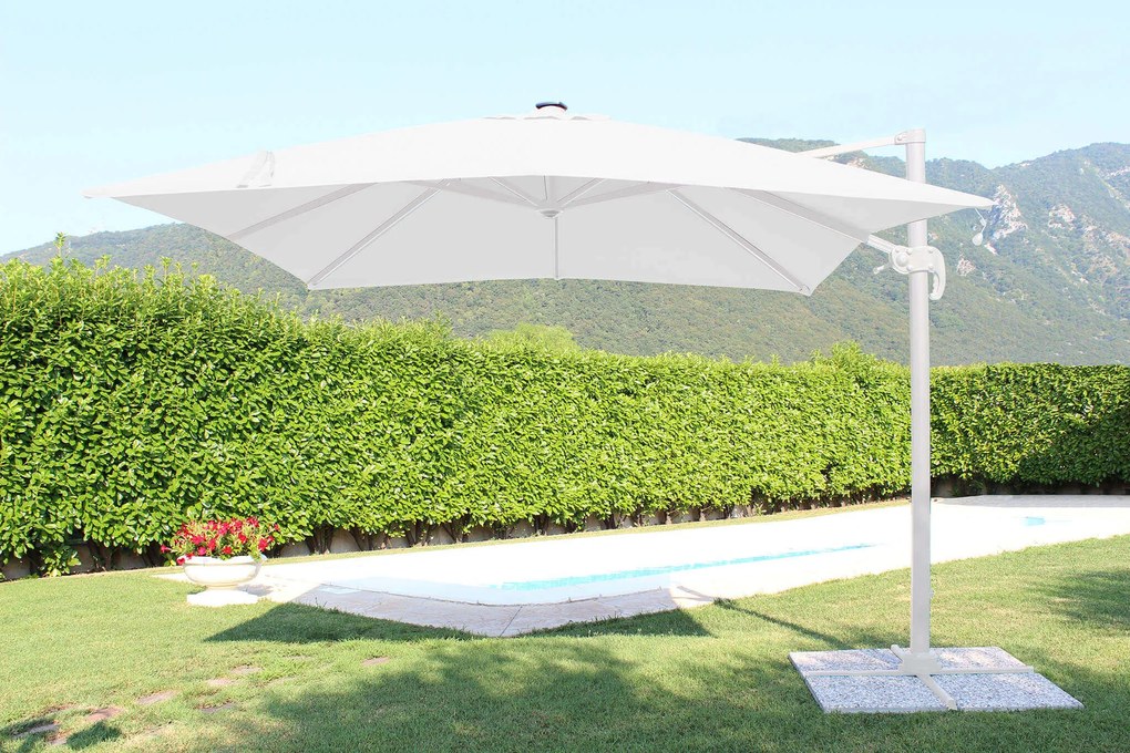 TESLA - ombrellone da giardino decentrato con led 3 x 3