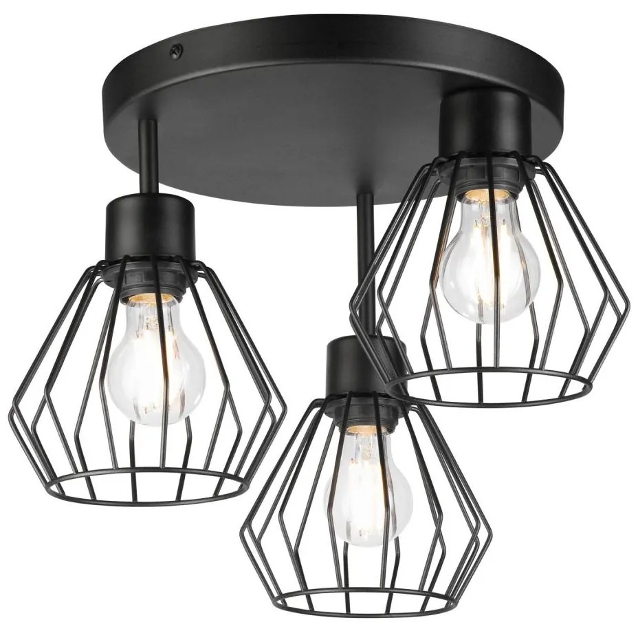 Lampadario a plafone AUDREY 3xE27/60W/230V nero