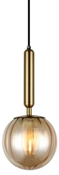 ITALUX PND-2324-1 BRO+AMB - Lampadario a sospensione con filo RAVENA 1xE27/5W/230V ottone