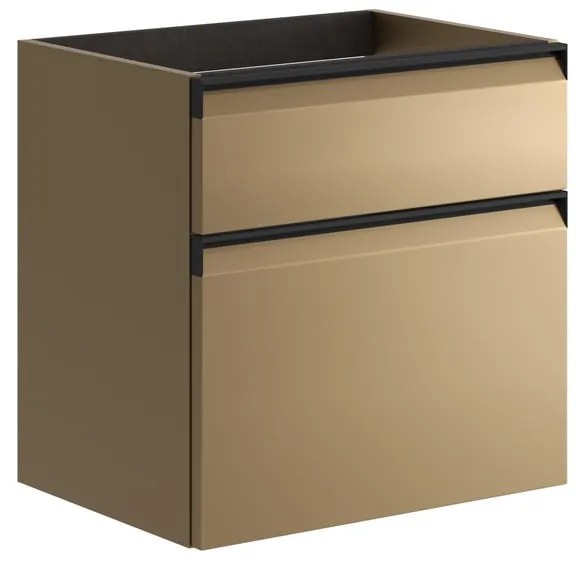Mobile da bagno sotto lavabo Fusion giallo L 59.5 x H 60 x P 45.5 cm 2 cassetti, lavabo non incluso
