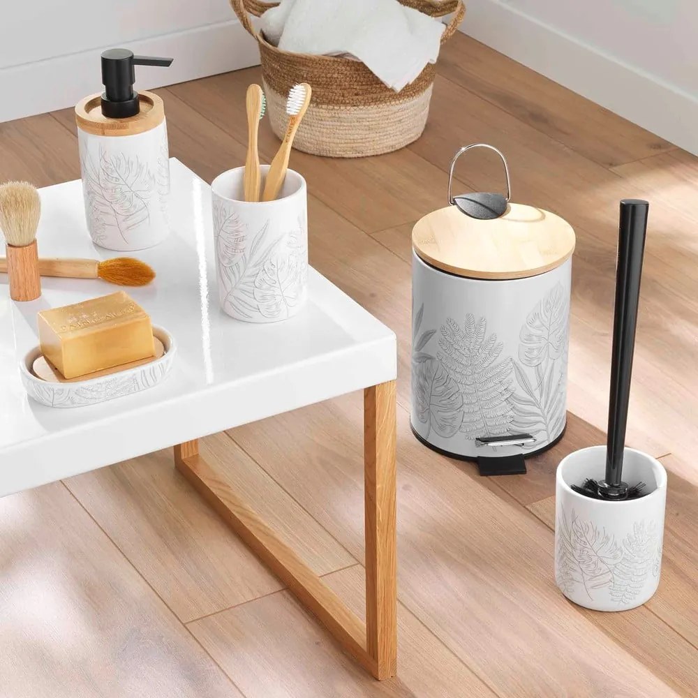 Portasaponetta bianco in ceramica Amber – douceur d'intérieur