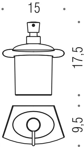 Colombo Land B9318 Dispenser spandisapone da Parete in Vetro Acidato Naturale cromo