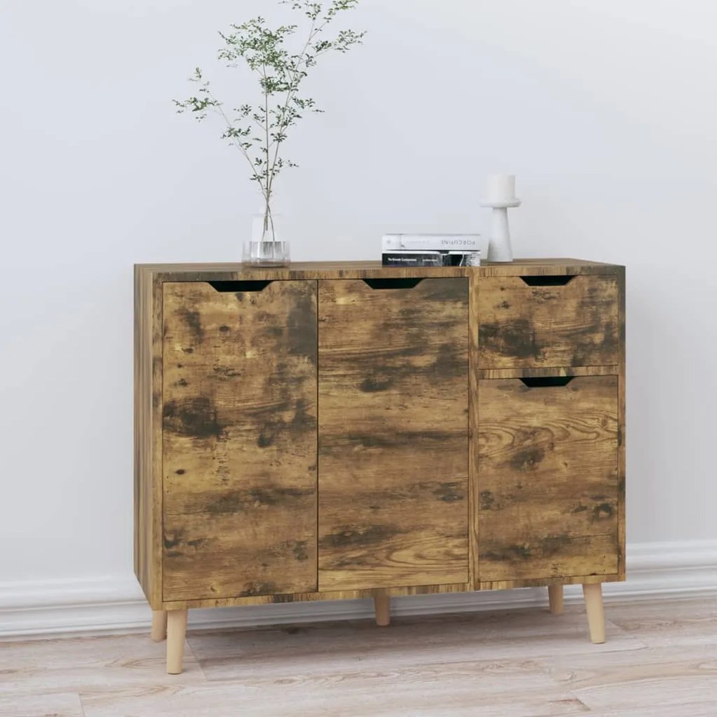 Credenza rovere fumo 90x30x72 cm in truciolato