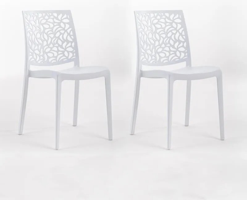 Sedia da giardino London Stone NEW GARDEN bianco, set da 2 pezzi