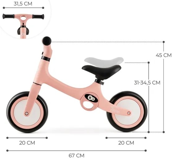 KINDERKRAFT - Bicicletta senza pedali TOVE, rosa
