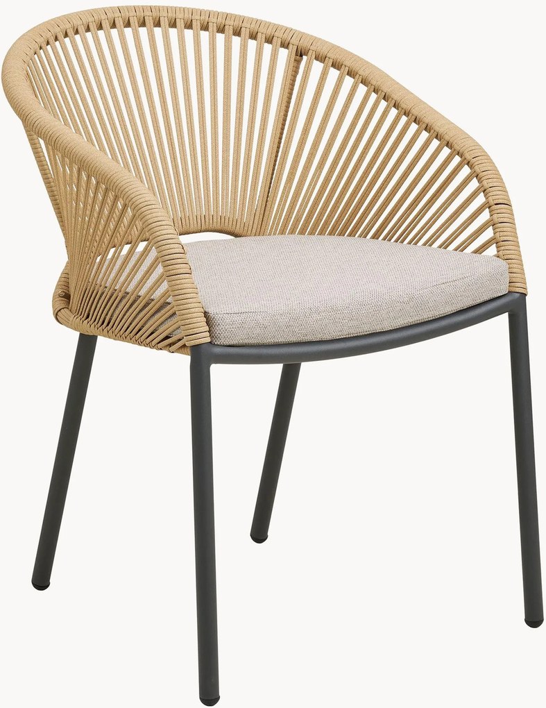 Set di 2 sedie da pranzo da giardino con braccioli Novella