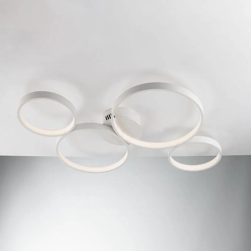 Plafoniera LED moderno Fredy PL4, bianco Ø 87 cm, luce con 3 temperature di colore, 8000 lumen LUCE AMBIENTE DESIGN