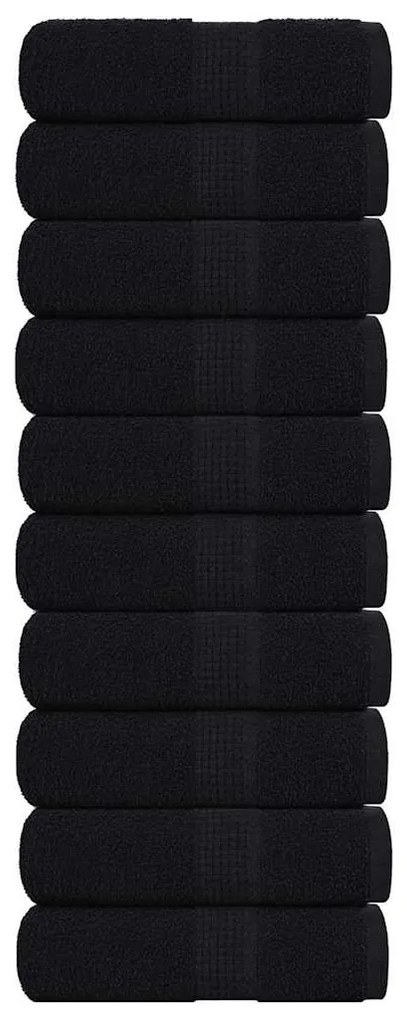 Asciugamani Per Sapone 10 Pz Neri 30x30 Cm 360 G/m² 100% Cotone /