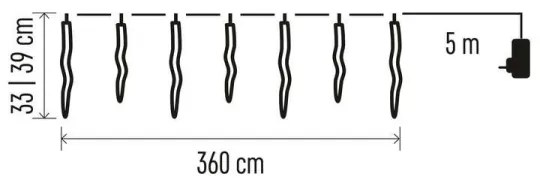 Catena LED da esterno natalizia 60xLED/8,6m IP44