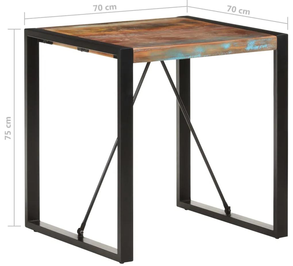 Tavolo da Pranzo 70x70x75 cm in Legno Massello di Recupero