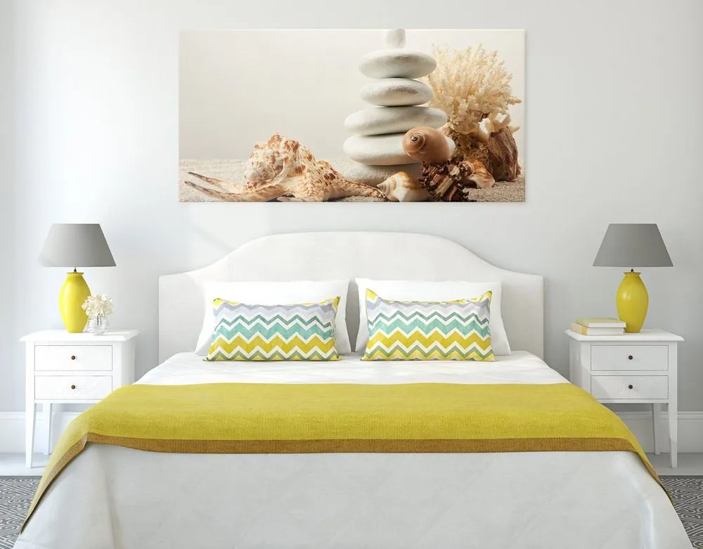 Quadro su tela – Pietre Zen con conchiglie