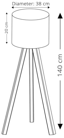 Lampada da terra AYD 1xE27/40W/230V blu/marrone