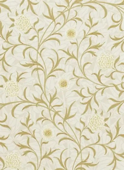 Morris & Co Carta da parati Scroll - Vellum/ Biscuit