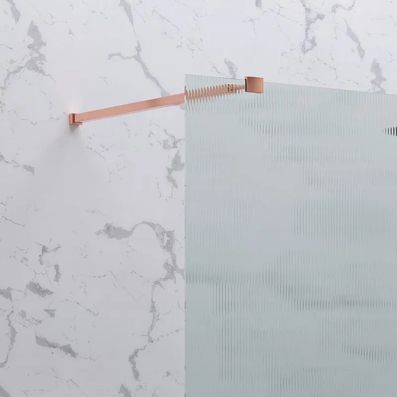 Doccia walkin 120 cm vetro scanalato profilo oro rosa | KW1000FLGR - KAMALU