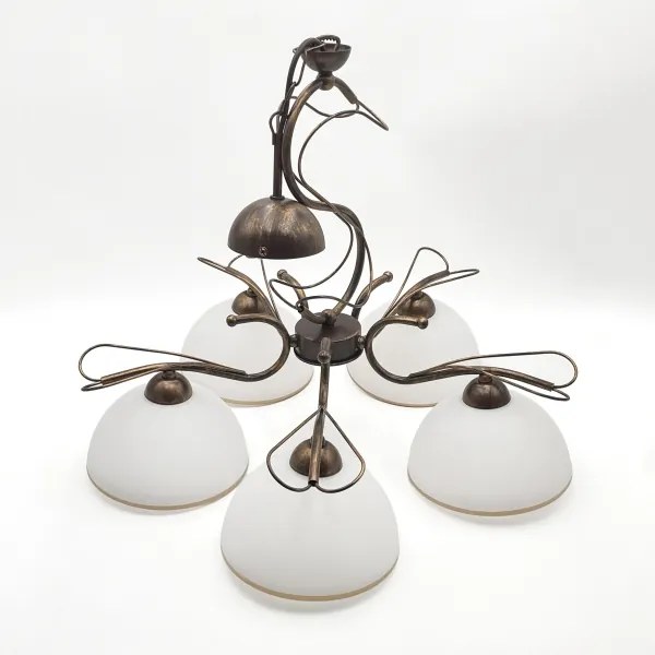 Lampadario a catena COBRA 5xE27/60W/230V bronzo/patina