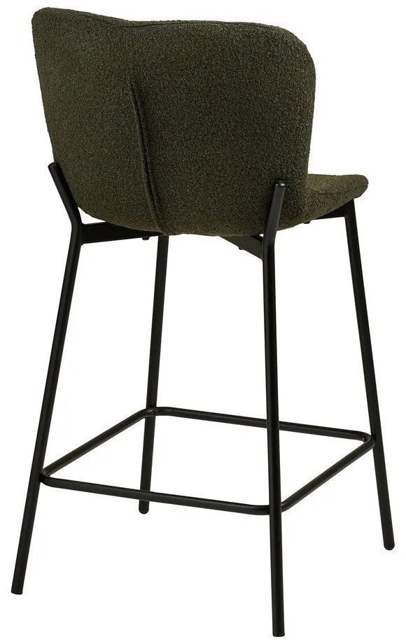 Sgabello da bar verde scuro imbottito (altezza della seduta 65 cm) Maceda – House Nordic