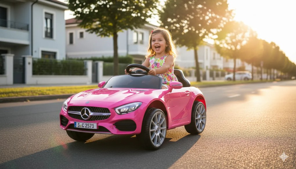 Macchina Elettrica per Bambini 12V con Licenza Mercedes CLS Small Rosa...