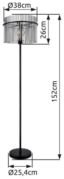 Globo 15698S - Lampada con piedistallo GORLEY 1xE27/60W/230V nero