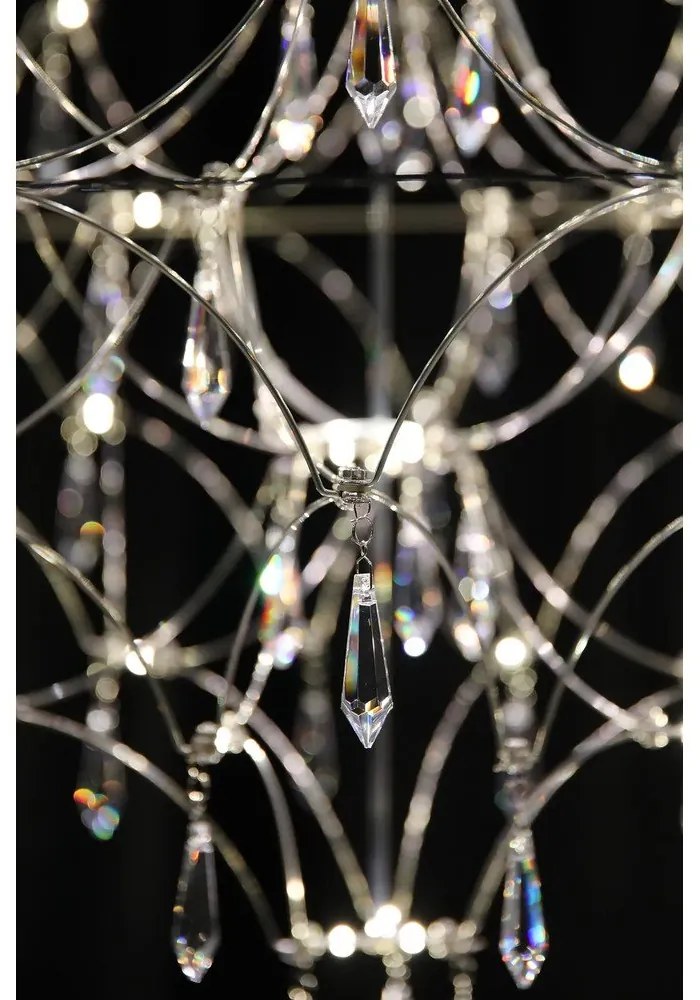 Lampadario LED argentato ø 80 cm Efesos – Markslöjd