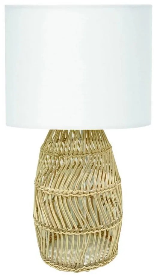 Lampada da tavolo 1xE27/25W/230V rattan/bianco