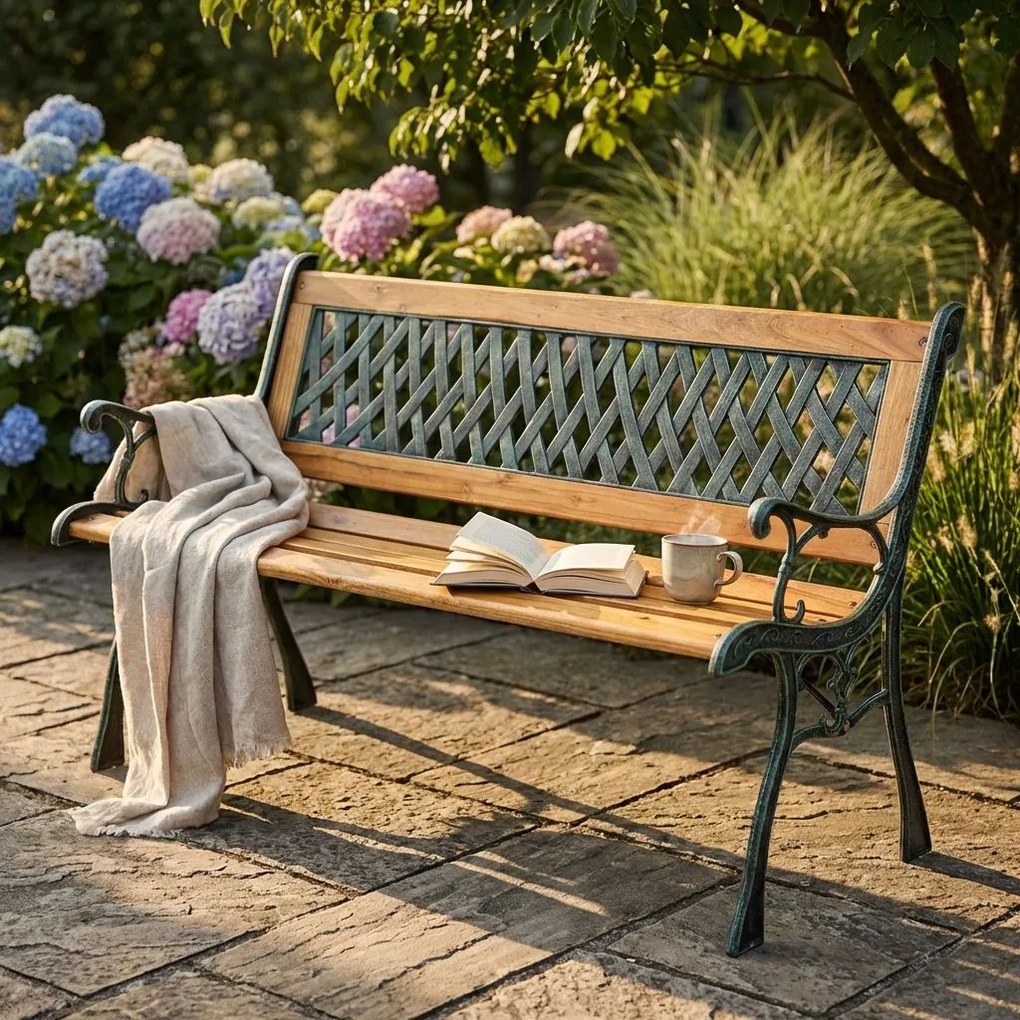 GINE - panca in ghisa e legno