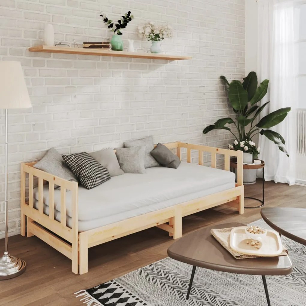 Divano letto con letto estraibile 90x200cm legno massello pino