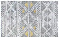 Tappeto grigio con motivo geometrico a pelo corto in poliestere giallo 160 x 230 cm