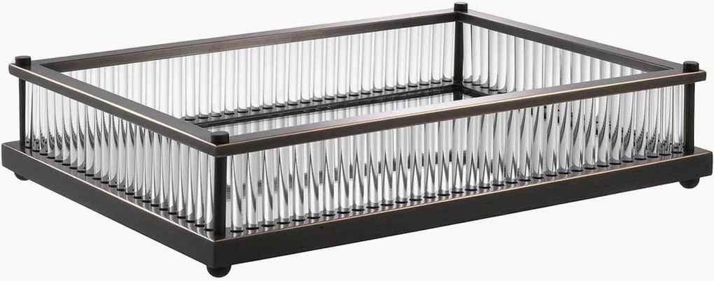 Vassoio decorativo artigianale con specchio Cora