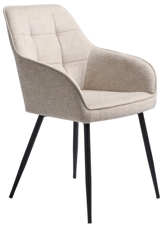 Sedia da pranzo beige in imbottito con braccioli Nolan – Unique Furniture