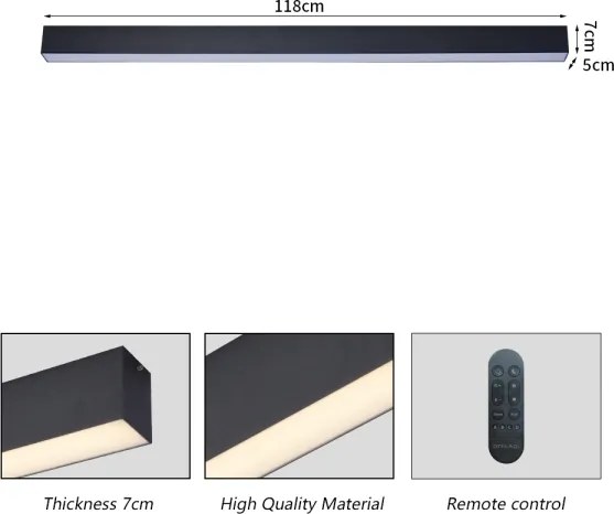 Brilagi - Plafoniera LED dimmerabile SLEEKLINE LED/40W/230V Wi-Fi Tuya, nero + telecomando