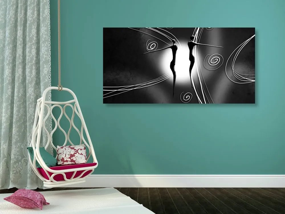 Quadro su tela – Amore etnico in bianco e nero
