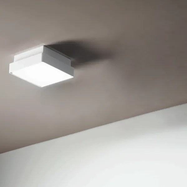 Plafoniera per esterni 22x22 cm in Abs Bianco PICCA