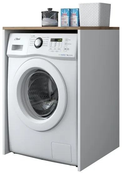 Mobile per lavatrice RANI 65x91,8 cm bianco/marrone