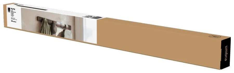 Attaccapanni da parete marrone scuro in legno di pioppo Flip - Umbra