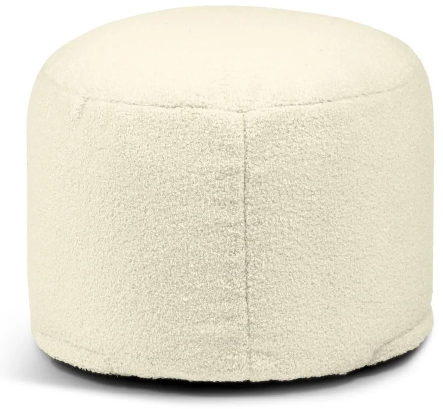 Puof a sacco color crema con rivestimento in bouclé Mini – SLOWDOWN