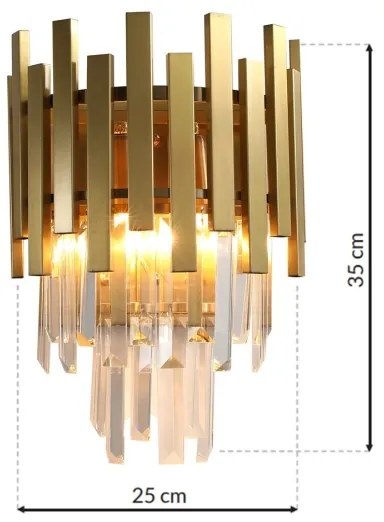 Applique di cristallo ASPEN GOLD 2xE14/40W/230V