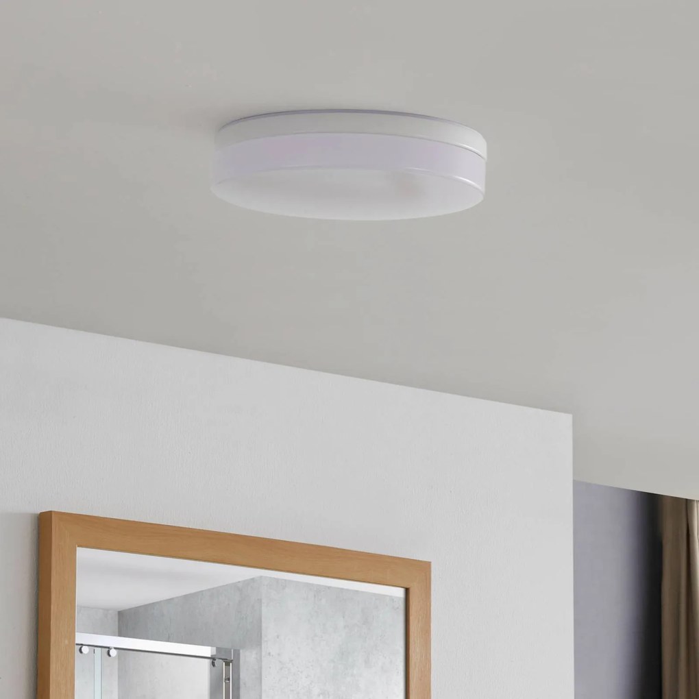 Plafoniera a LED Wynion PRIOS, dimmerabile, Bianco / Opale, Bagno, Plastica, Moderno, Plafoniera LED