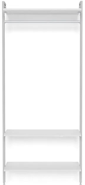 Kit cabina armadio PROJECT KIT INGRESSO 90X50 CM CLASSIC in alluminio 95 x 220 x 50 cm bianco/anodizzato