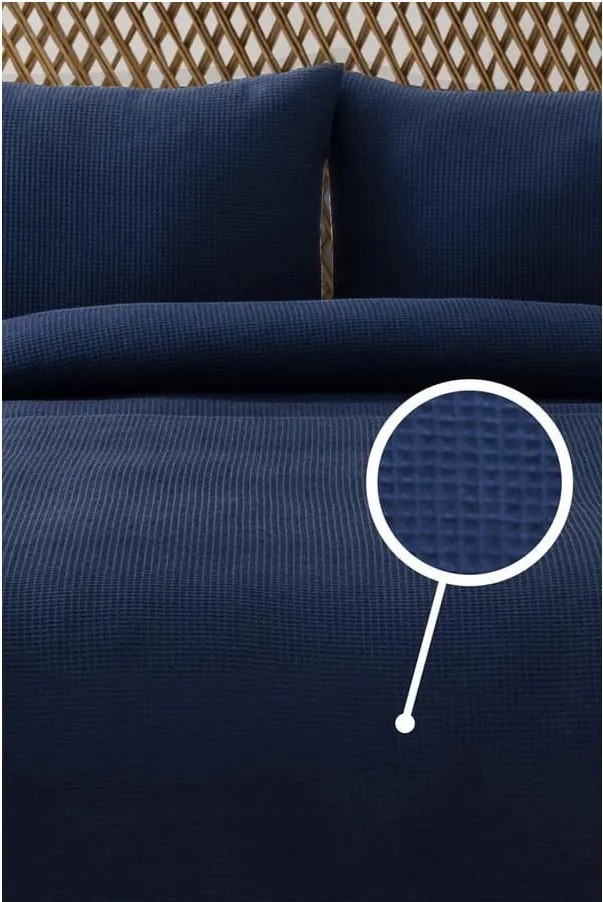Copriletto blu scuro 200x220 cm Waffle - Mijolnir