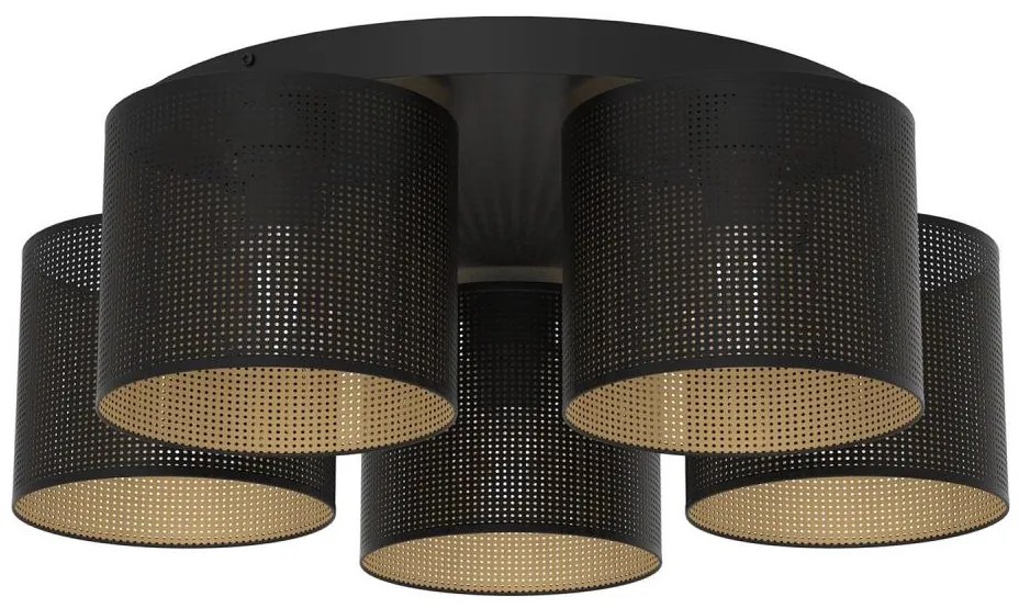Lampadario a plafone LOFT SHADE 5xE27/60W/230V nero/oro