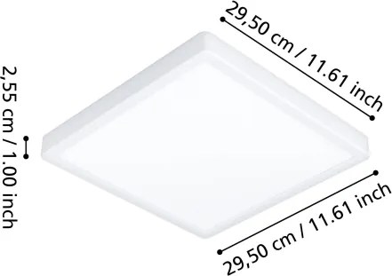Eglo 901379 - LED RGBW dimmerabile, plafoniera fumé FUEVA-Z LED/13,5W/230V 29,5cm IP44 bianca