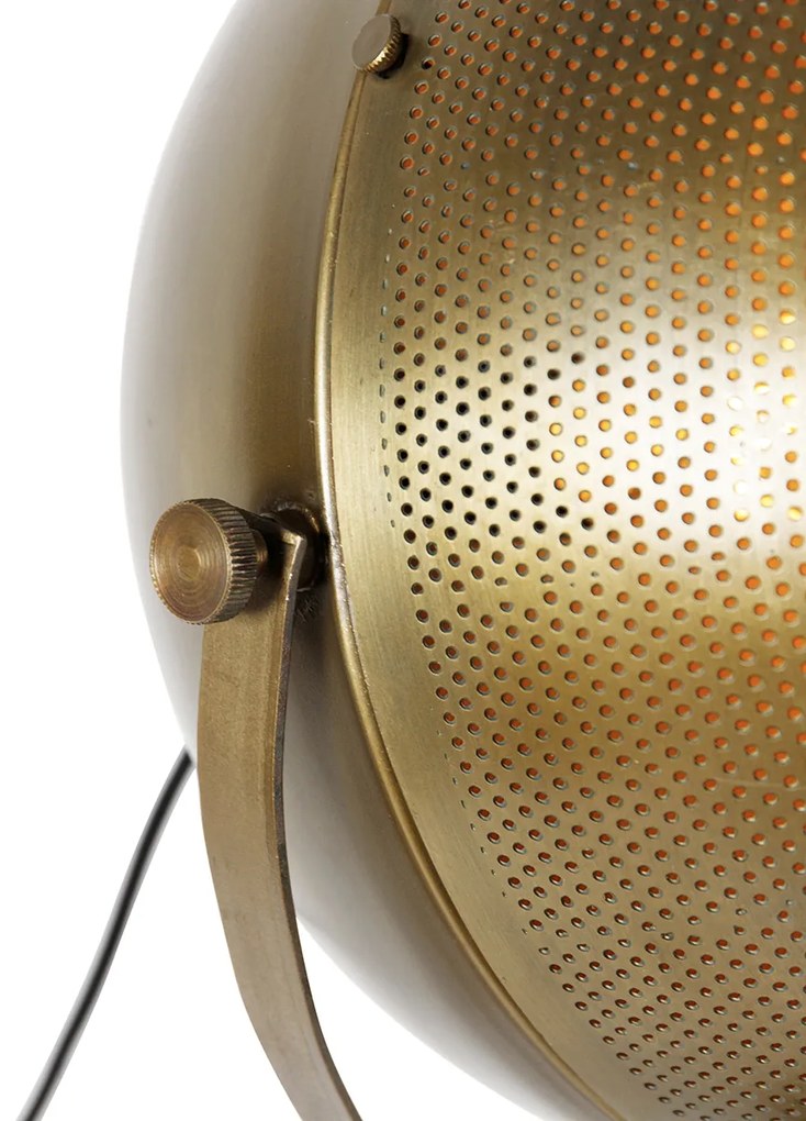 Lampada da terra industriale in bronzo con legno regolabile - Haicha