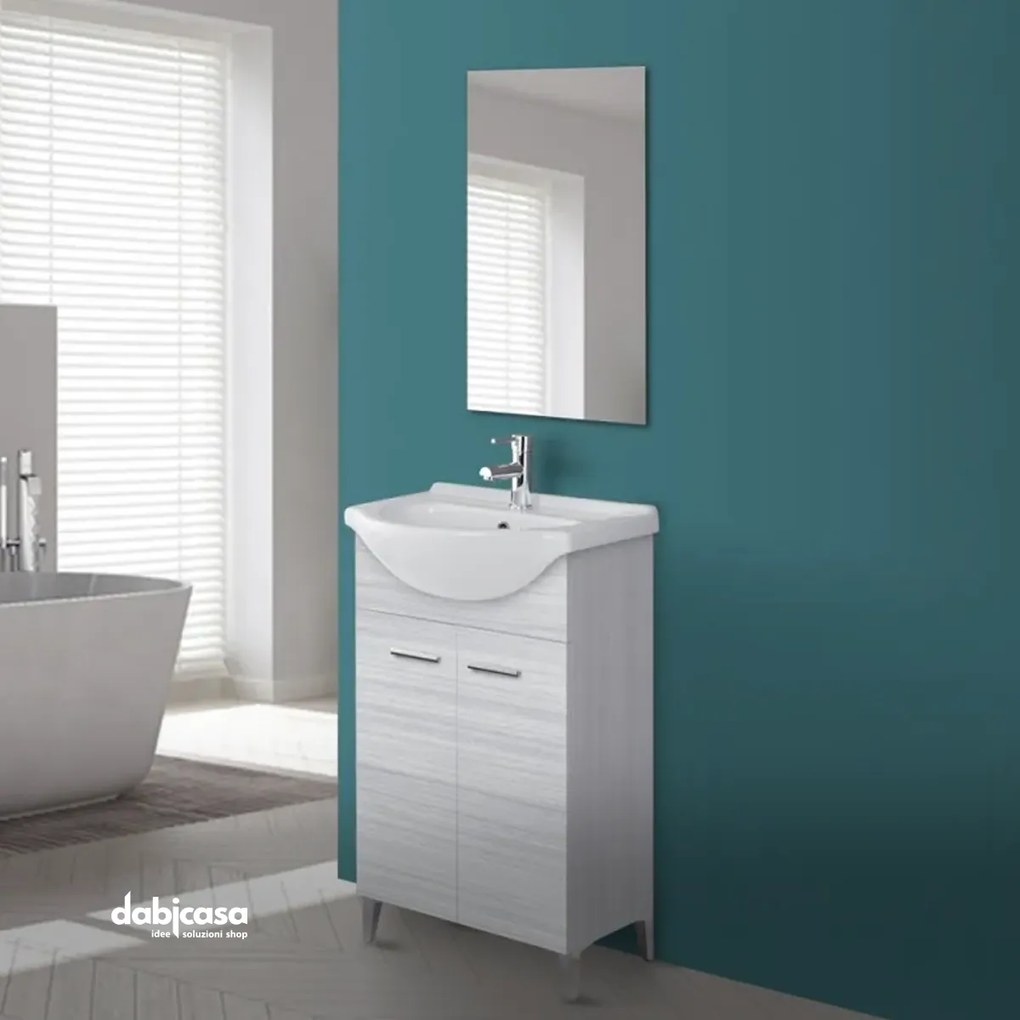 Mobile Bagno "Stella" da 56 cm Colore Grigio 2 Ante