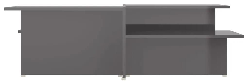 Tavolini 2 pz grigio lucido 111,5x50x33 cm in legno multistrato