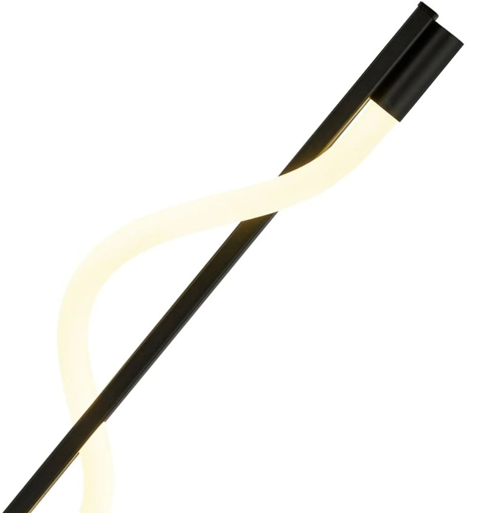 Lampada Da Scrivania Serpente Acciaio Bianco Policarbonato Nero Led 8W 2700K