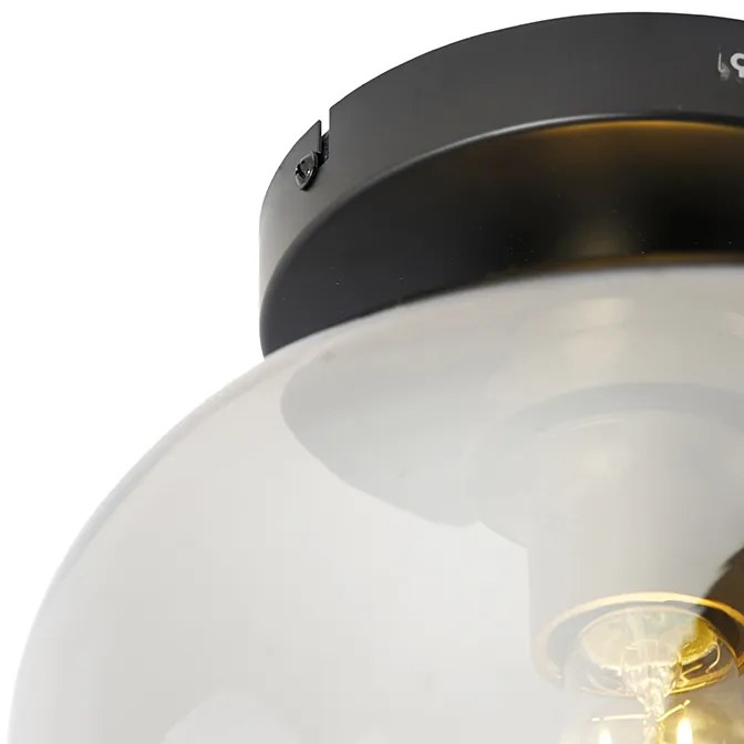 Plafoniera di design nera e oro con vetro fumé - Zuzanna