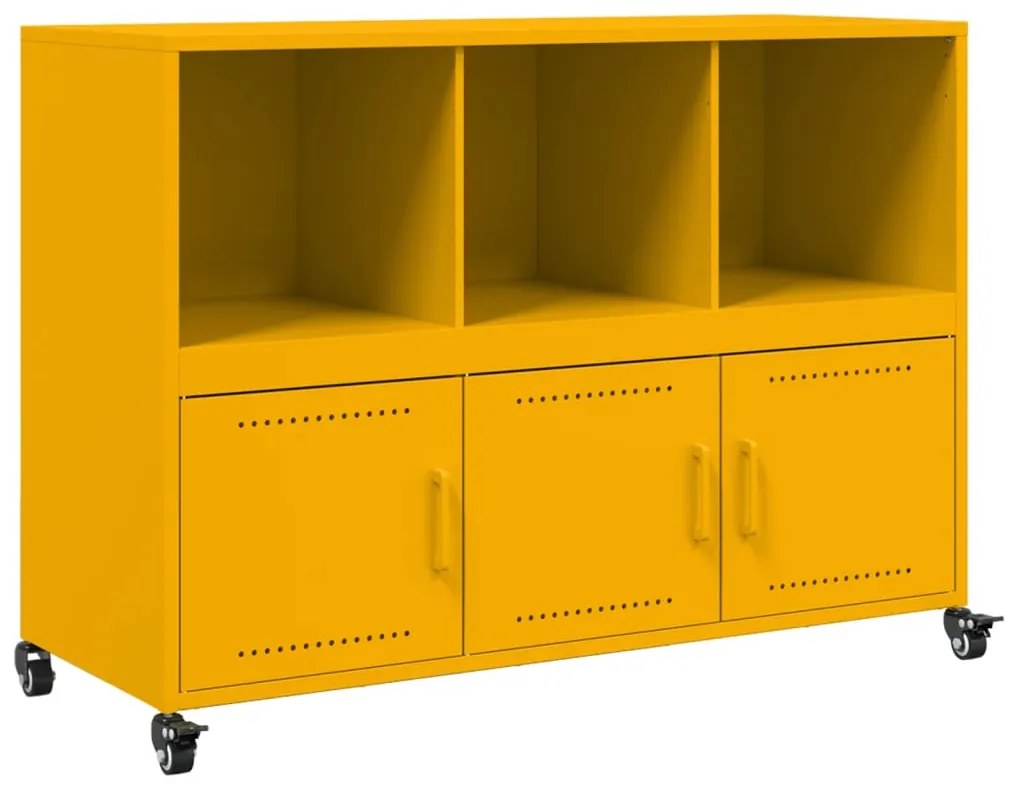 Credenza giallo senape 100,5x39x72 cm acciaio laminato a freddo