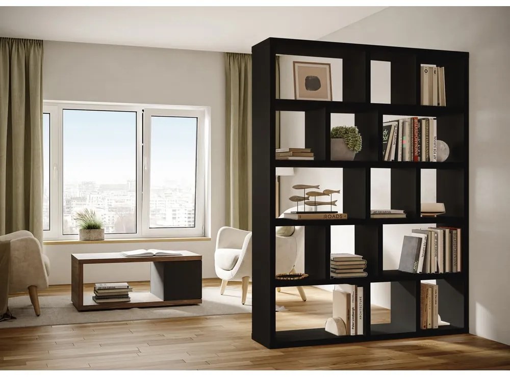 Libreria nera 150x198 cm Berlin - TemaHome